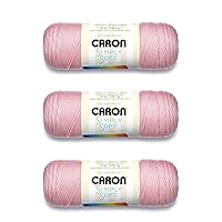 3-Pack Caron Simply Soft 100% Acrylic Yarn ~ SOFT PINK # 9719 ~ 6 oz. Skeins