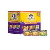Wellness Complete Health Grain-Free Wet Canned Cat Food, Chicken & Turkey Lovers Minced and Gravies Variety Pack, 3 Ounces (Pack of 24)