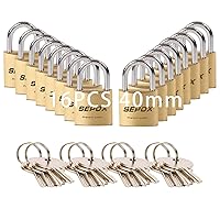 SEPOX® 16 Pcs Pack Heavy-Duty Solid Brass Padlocks with Same Keys 24 Pcs, Weather Proof Body 40mm 1-9/16
