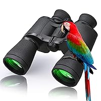 FULLJA 20x50 High Power Waterproof Binoculars for Men- Adult Binoculars for Hunting with Low Light Night Vision, Large Eyepiece Binoculars for Bird Watching, Operas, Hiking, Outdoor Sports