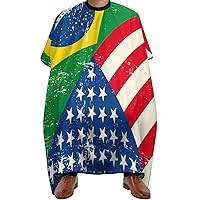 USA Brazil America Flag Barber Cape Professional Large Barber Apron Unisex Haircut Cape Water Resistant Salon Cape