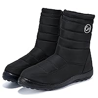 Alicegana Womens Winter Snow Boots for Women Waterproof Warm Fur Lining Mid Calf Boots with Zipper Comfortable Outdoor Shoes