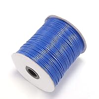 10m/lot 22 Color Leather Line Waxed Cotton Cord Thread,Waterproof Round Coated Wax Thread for for Jewelry Making DIY Bracelet Supplies Braided Bracelets DIY Accessories (Blue, 1.5mm×10m)