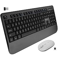 Wireless Keyboard and Mouse, Macally 2.4GHz Compact Quiet Full-Size Keyboard and Mouse Combo with USB Receiver for Windows, Laptop, PC, Notebook