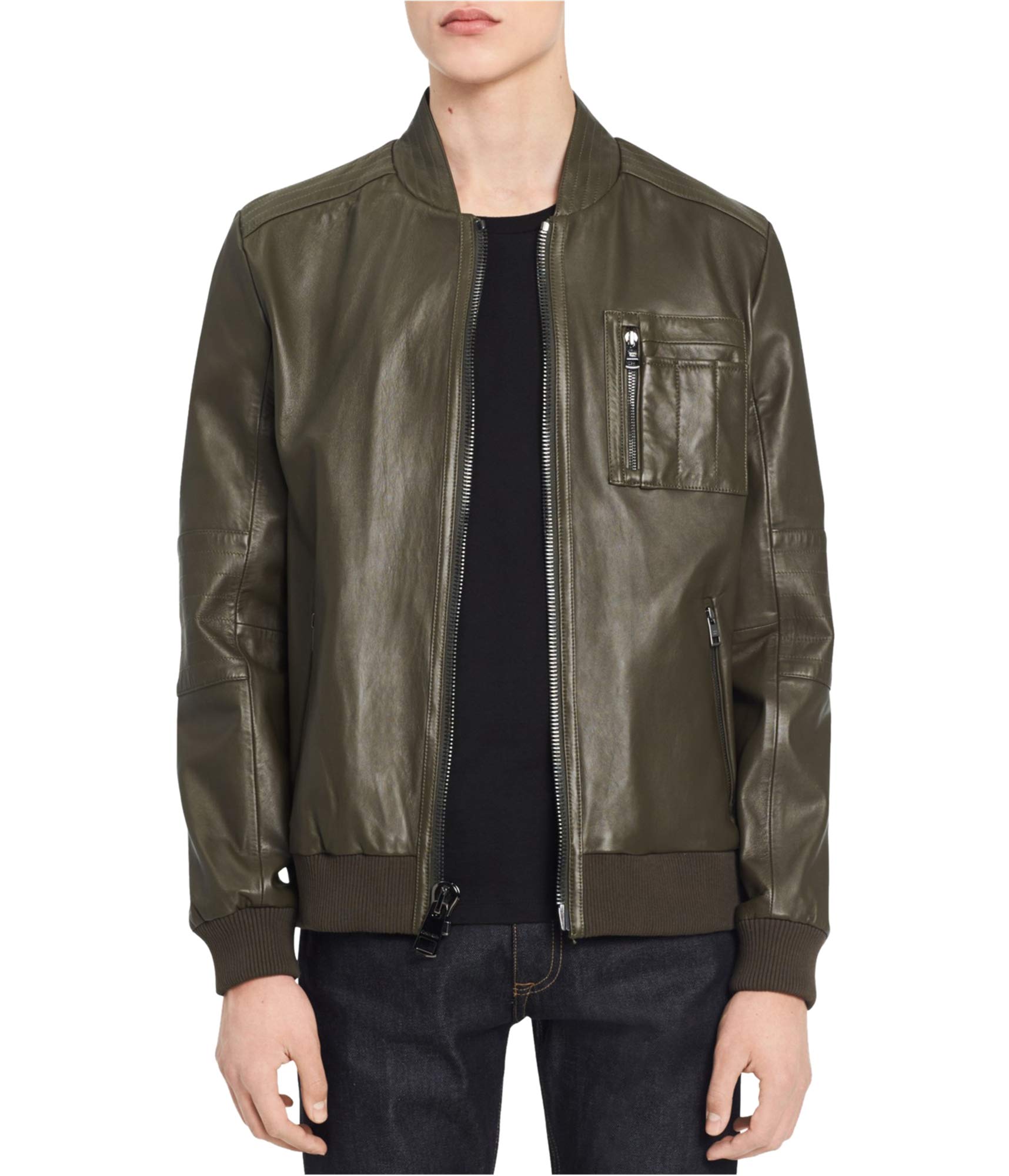 Introducir 33+ imagen calvin klein genuine leather jackets