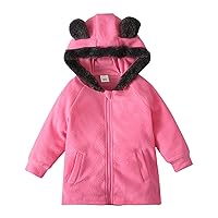 Toddler Fleece Jacket Girls Boys Lightweight Winter Warm Long Sleeve Teddy Coat Sherpa Hoodie Outerwear With Pockets