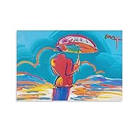 Peter Max Canvas Wall Art-Woman Holding The Umberalla Gifts Canvas Painting Poster Wall Art Decorative Picture Prints Modern Decor Framed-unframed 08x12inch(20x30cm)