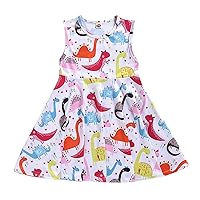 Kids Toddler Baby Girls Spring Summer Print Dinosaur Sleeveless Dress Clothing 78 Girls Clothes