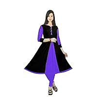 Indian Women's Long Dress Purple Color Wedding Wear Casual Tunic Bohemian Frock Suit