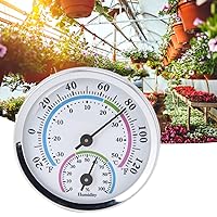 1 Wall Pointer Hygrometer,Thermometer Hygrometer, Mini Indoor Thermometer Hygrometer,2 in Compact Clear Scale Humidity Monitor for Patio, Pool, Kitchen, Garden, Wall, Greenhouse, Hyg, Thermometer