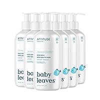 ATTITUDE Body Lotion for Baby, EWG Verified, Plant- and Mineral-Based Ingredients, Hypoallergenic Vegan and Cruelty-Free, Almond Milk, 16 oz Pack of 1