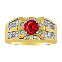 Rylos Mens Rings Yellow Gold Plated Silver Designer Starburst 7MM Oval Gemstone & Genuine Sparkling Diamond Ring Color Stone Birthstone Rings For Men, Men's Rings, Silver Rings, Sizes 8,9,10,11,12,13