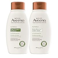Aveeno Scalp Soothing Oat Milk Blend Shampoo & Conditioner Set for Daily Moisture and Light Nourishment, Sulfate Free, No Dyes or Parabens, 12 fl. Oz