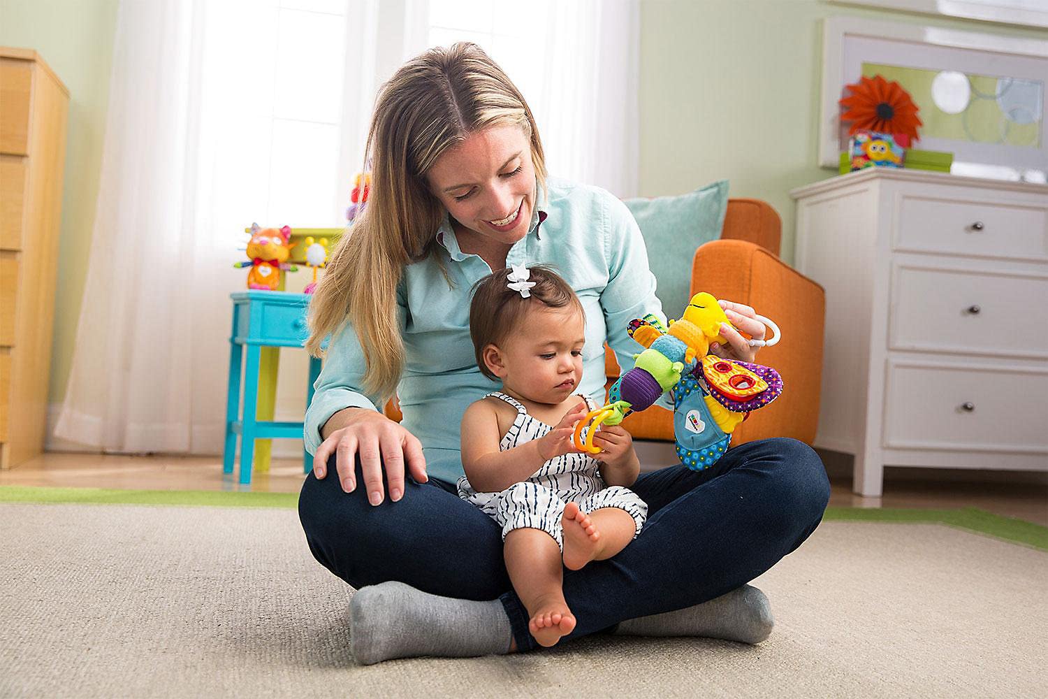 Lamaze Clip and Go Freddie the Firefly Clip On Stroller Toy - Soft Baby Hanging Toys - Baby Crinkle Toys with High Contrast Colors - Baby Travel Toys Ages 0 Months and Up