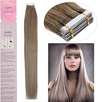 16''-24''Tape in Real Remy Human Hair Extensions Straight Skin Weft Human Hair 20pcs 31 Colors(24''70g,#08 Chesnut Brown)