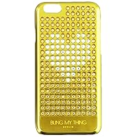 Case with Swarovski Crystals for iPhone 6 - Retail Packaging - Metallic Gold with Silver Heart