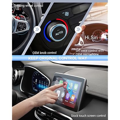 OTTOCAST CarPlay AI Box Multimedia Video Box Android 9.0 4+64G，Support Wireless Android Auto CarPlay YouTube Netflix Split Screen Plug & Play Bulit-in GPS 5G WiFi, ONLY for OEM Wired CarPlay Cars