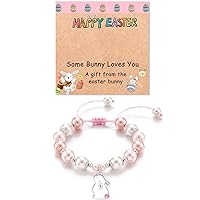 KINGSIN Easter Gifts for Girls Bunny Bracelets Easter Basket Stuffers