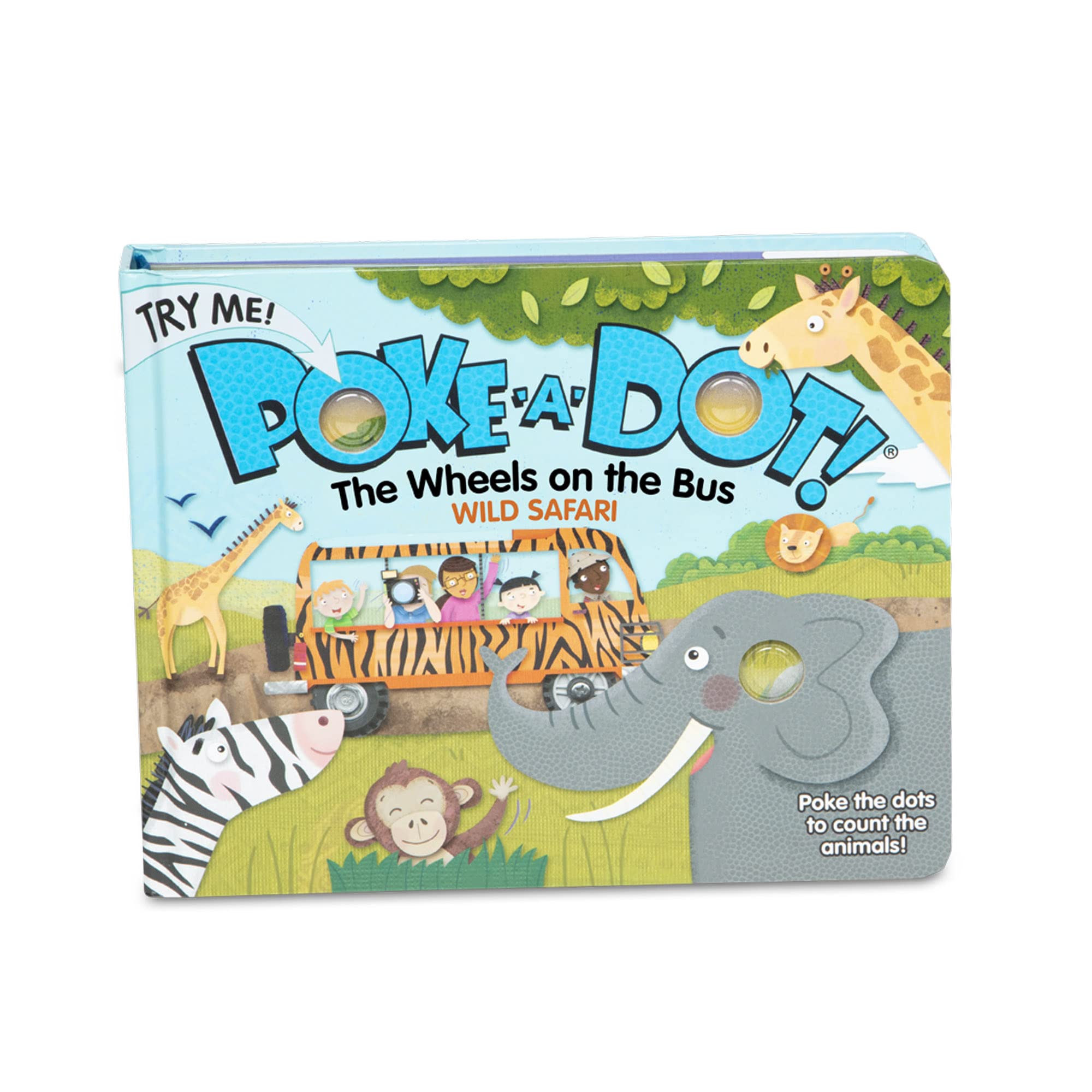 Melissa & Doug Children's Book - Poke-A-Dot: The Wheels on the Bus Wild Safari (Board Book with Buttons to Pop)