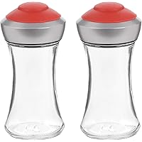 Set of 2 Salt and Pepper Pop Table Shakers, Small, Red