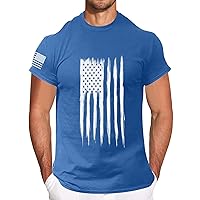 USA Mens t Shirt American Patriotic t Shirts Big and Tall Muscle Shirts Men Short Sleeve Shirt Crewneck t Shirts Men