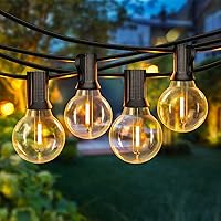 50FT LED G40 Globe String Lights, Shatterproof Outdoor Patio String Lights with 50+2 Dimmable Edison Bulbs, 50 Backyard Hanging Bistro Light Waterproof for Balcony Party Wedding Market Cafe