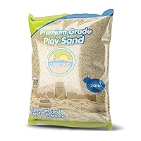 Classic Sand and Play Sand for Sandbox, Table, Therapy, and Outdoor Use, 20 lb. Bag, Natural, Non-Toxic, Wet Castle Building for Creativity and Stimulates Sensory Skills