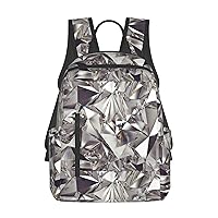 Diamond Pattern Print Large-Capacity Backpack, Simple And Lightweight Casual Backpack, Travel Backpacks