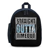Straight Outta Timeout Mini Travel Backpack Casual Lightweight Hiking Shoulders Bags with Side Pockets