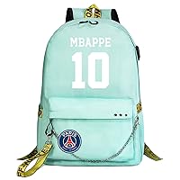 Student Teen Mbappe Lightweight Bookbag,Casual Daypack Wear Resistant Travel Rucksak with USB Charger Port