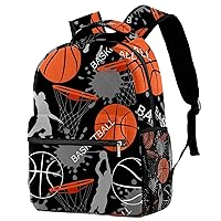 Casual School Backpack Basketball Bookbag Features Roomy Capacity And Adjustable Strap, Multicolor, 11.5 x 8 x 16 inch