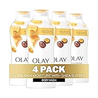 Olay Ultra Rich Moisture Body Wash with Shea Butter, 22 Fl oz (Pack of 4)