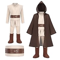 Boys 4 PCS Knight Costume for Kids Halloween Tunic Uniform Robe Pants Belt Outfit Cosplay