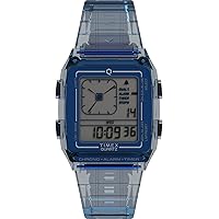 Timex Unisex Q LCA 35mm Watch - Gray Strap Digital Dial Gray Case