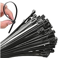 100Pcs Reusable18 Inch Heavy Duty Industrial Zip Toes,Releasable Black Cable Ties, 120LBS Strong Adjustable Tie wrap,Reusable Zip Toes Tie Straps For Garden Plant Secure Vine, Home, Office Use