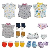 Baby Doll Clothes and Shoes Accessories Sets for 10-11-12-13 Inch Alive Dolls,Include Dolls Clothing Underwear Socks Bibs and Mittens