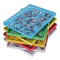 Jigsaw Puzzle Sorter Trays - Set of 7 Nested Puzzle Tray Organizer Boxes for Large Puzzles 1500 Piece Capacity