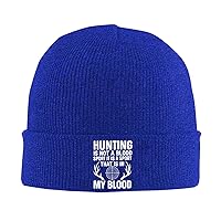 Hunting is Not A Blood Sport It is A Sport That is in Our Blood Beanie Hat Funny Skull Cap Soft Warm Slouchy Knit Cap