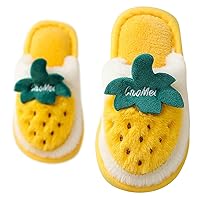 Kids Soft Sole Slippers Cartoon Strawberry Pattern Bedroom Slippers For Kids Cotton Toddler Sliders Shoes