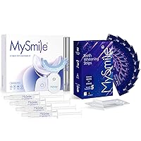 MySmile Deluxe 10 Min Teeth Whitening Kit and Advanced Teeth Whitening Strips, Non-Sensitive Fast Teeth Whitener, Safe for Enamel, Helps to Remove Stains from Coffee, Smoking, Wines, Soda, Food