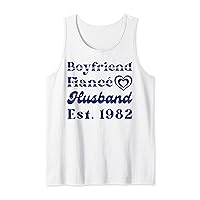 Boyfriend Fiance Husband Shirt Est 1982 Wedding Anniversary Tank Top