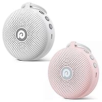 Dreamegg D11MAX White Bundle with D11MAX Pink - Portable White Noise Sound Machine for Baby Adult, Features Powerful Battery, 21 Soothing Sound for Office & Sleeping, Home, Travel, Baby Registry Gift