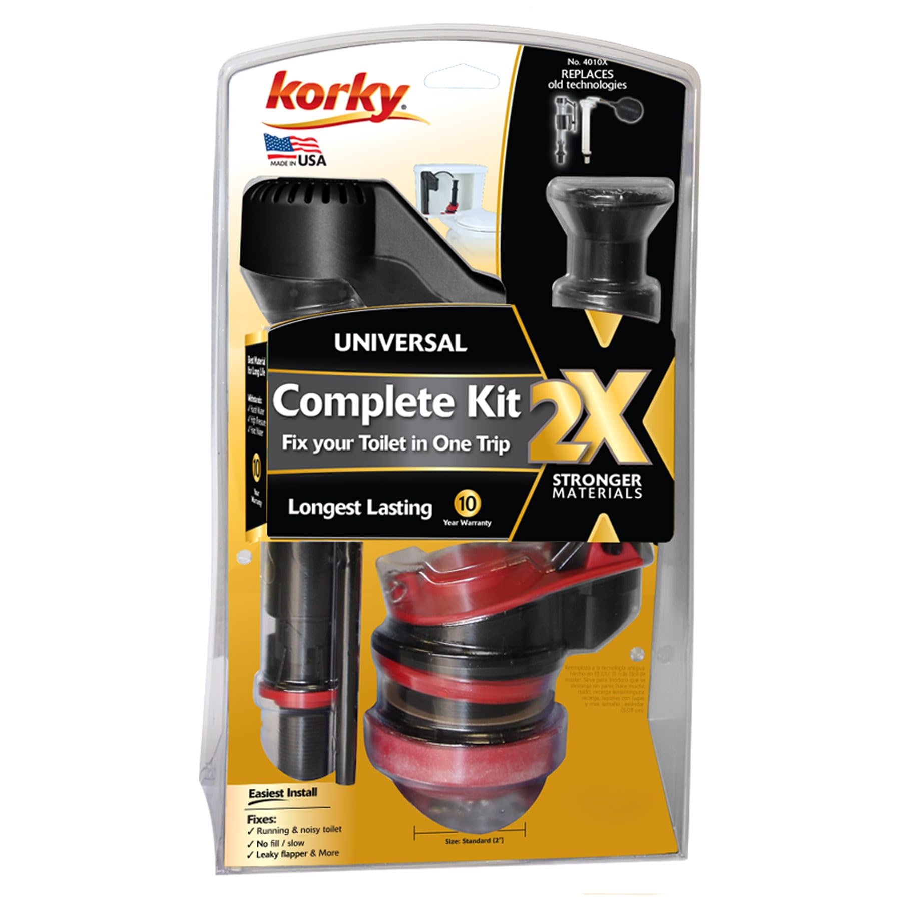 Korky 4010XP Toilet Repair Kit, Black