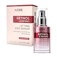 AZURE Retinol & Peptides Lifting Eye Serum - Anti Aging, De-Puffing & Revitalizing Dark Circle Corrector - Reduces Wrinkles, Fine Lines & Under Eye Bags - Calms & Soothes - Skin Care Made in Korea - 30mL / 1 fl.oz. AZURE Retinol & Peptides Lifting Eye Serum - Anti Aging, De-Puffing & Revitalizing Dark Circle Corrector - Reduces Wrinkles, Fine Lines & Under Eye Bags - Calms & Soothes - Skin Care Made in Korea - 30mL / 1 fl.oz.