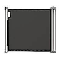 Summer Infant Tuck Away Retractable Extra Wide Gate, Fits Openings Up to 56” Wide, Black and Gray Gate for Doorways and Hallways, 30” Tall Mesh Baby and Pet Gate