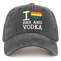 I Love Heart Sex and Vodka Hats for Men Golf Funny Trucker Unisex Black Mens Outdoor Hats Gift Hat Slogan Hat Women