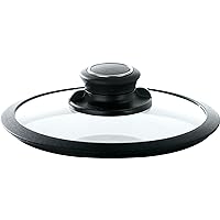 Frieling Black Cube Quick Release Cookware Tempered Glass Lid - 9 1/2-Inch Diameter - Glass Lid With Silicone Rim - Pot Lid