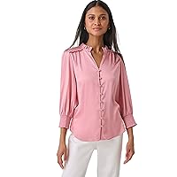 Karl Lagerfeld Paris Women's Soft Long Sleeve Everyday Fashion Sport Blouse, Shell Pink, Large
