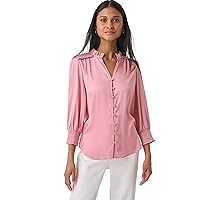 Karl Lagerfeld Paris Women's Soft Long Sleeve Everyday Fashion Sport Blouse, Shell Pink, X-Large