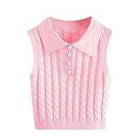 Women's Vest Sweater Casual V-Neck Pullover Shirt Collision Color Sleeveless Sweater Vest Knit, S-2XL